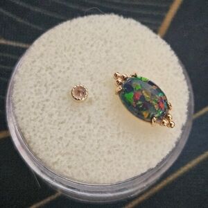 Anatometal FaRaTa end in rose gold/black opal